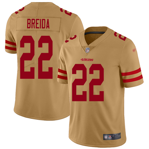 San Francisco 49ers Limited Gold Men Matt Breida NFL Jersey #22 Inverted Legend->youth nfl jersey->Youth Jersey